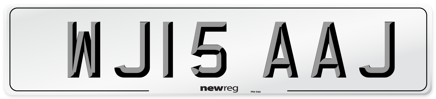 WJ15 AAJ Number Plate from New Reg